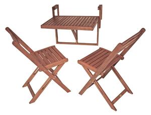 Komplet od 2 stolice i visećeg stolića od eukaliptusa Garden Pleasure Berkeley