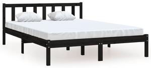 VidaXL Okvir za krevet od borovine crni 120 x 190 cm 4FT mali bračni