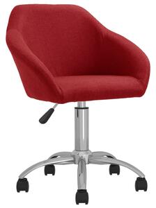 VidaXL Okretna uredska stolica od tkanine crvena boja vina