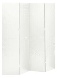 VidaXL Sobna pregrada s 4 panela bijela 160 x 180 cm čelična