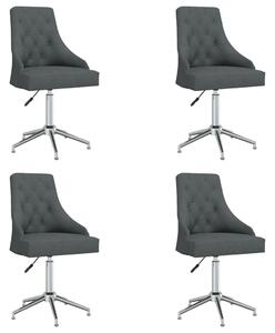 VidaXL Okretne blagovaonske stolice od tkanine 4 kom tamnosive