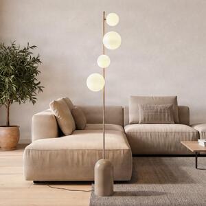 EMIBIG LIGHTING Etno LP4 podna lampa, bež, staklo/čelik, visina 140 cm, G9, Bež, Dnevni boravak/blagovaonica, Staklo
