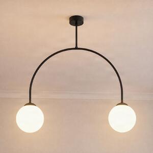 Milagro Lighting Stropna svjetiljka Archie, crna, duljina 68 cm, metal, 2 svjetla, prigušiva, Crno, Dnevni boravak/blagovaonica, Metal