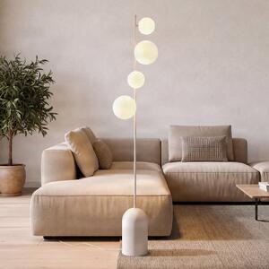 EMIBIG LIGHTING Etno LP4 podna lampa, bijela, staklo/čelik, visina 140 cm, G9, Bijela, Dnevni boravak/blagovaonica, Staklo