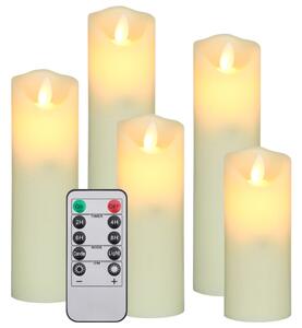 VidaXL 5-dijelni set električnih LED svijeća s daljinskim topli bijeli