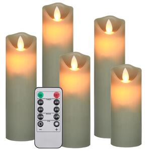 VidaXL 5-dijelni set električnih LED svijeća s daljinskim topli bijeli