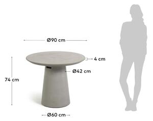 Betonski vanjski blagovaonski stol Kave Home Itai, ⌀ 90 cm