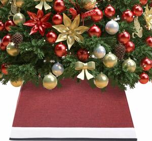 VidaXL Podloga za božićno drvce crveno-bijela 48 x 48 x 25 cm