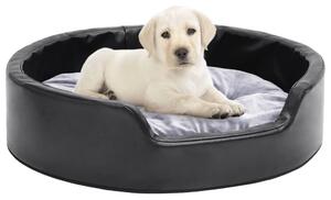 VidaXL Krevet za pse crno-sivi 69 x 59 x 19 cm od pliša i umjetne kože