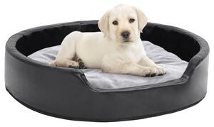 VidaXL Krevet za pse crno-sivi 79 x 70 x 19 cm od pliša i umjetne kože