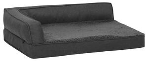 VidaXL Ergonomski madrac za pse 75x53 cm flis izgled platna tamnosivi