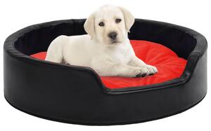 VidaXL Krevet za pse crno-crveni 69 x 59 x 19 cm pliš i umjetna koža