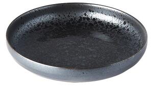 Crno-sivi keramički tanjur s podignutim rubom MIJ Pearl, ø 22 cm
