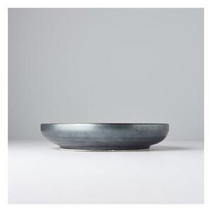 Crno-sivi keramički tanjur s podignutim rubom MIJ Pearl, ø 22 cm