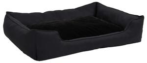 VidaXL Krevet za pse crni 65 x 50 x 20 cm flis s izgledom platna