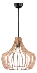 Svjetlosmeđa viseća svjetiljka od drva i metala Trio Wood, visina 150 cm