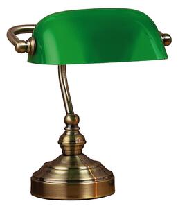 Stolna lampa od mesinga i zelene boje Markslöjd Bankars, visina 25 cm