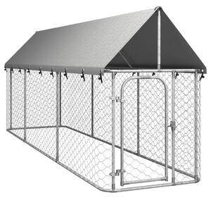 VidaXL Vanjski kavez za pse s krovom 400 x 100 x 150 cm