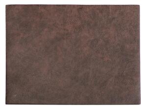 Tamnosmeđa prostirka s imitacijom kože ZicZac Troja Rectangle, 33 x 45 cm