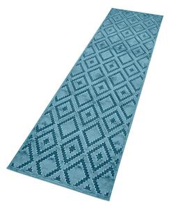 Plavi tepih staza od viskoze Mint Rugs Iris, 80 x 250 cm