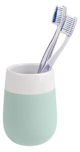 Zeleno-bijela keramička čaša za četkice za zube Wenko Matta