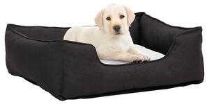 VidaXL Krevet za pse tamnosivo-bijeli 85,5x70x23 cm flis izgled platna