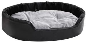 VidaXL Krevet za pse crno-sivi 90 x 79 x 20 cm od pliša i umjetne kože