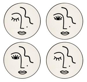Set od 4 podmetača od porculana Sass & Belle Abstract Face