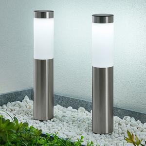 Lindby Sirita LED zemljana solarna svjetiljka, set od 2 komada, Sivo, Metal