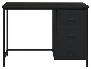 VidaXL Industrijski radni stol s ladicama crni 105x52x75 cm čelični