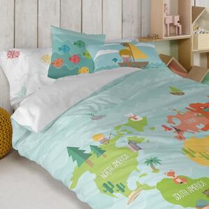 Jastučnica od čistog pamuka Happynois World Map, 50 x 30 cm