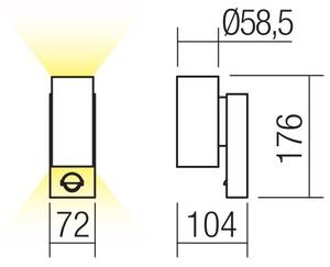 Redo 9453-LED Vanjska zidna svjetiljka sa senz. VINCE 2xLED/3W/230V IP54 antr