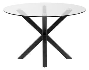 Okrugli blagovaonski stol sa staklenom pločom Kave Home, ø 119 cm