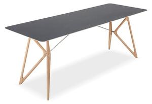 Blagovaonski stol od punog hrasta s crnom pločom Gazzda Tink, 200 x 90 cm