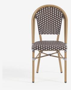 Bijelo-smeđa vrtna stolica Kave Home Marilyn