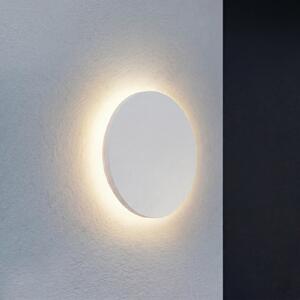 Lindby Selinel vanjska LED zidna svjetiljka, bijela, Ø 23 cm, kućni broj, Bijela, Metal