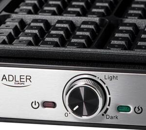 Adler AD 3083 Aparat za Vafle 1800 W – 4 Hrskava Vafla, Podesiva Temperatura i Neljepljive Ploče