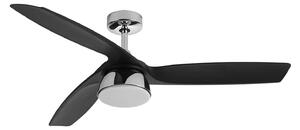 Bronx LED stropni ventilator DC, tih, 132 cm, CCT - Beacon Beacon Lighting, Bronx, prigušiv, Crno, Dnevna soba, Plastika, Moderan