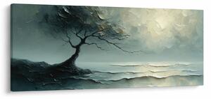 Slika - Uljana slika stabla s oceanom (120x50 cm)