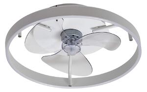 Momitu LED stropni ventilator, bijeli, aluminij, Ø 50 cm - Lindby Lindby, Momitu, prigušiv, Bijela, Dnevna soba, Aluminij, Moderan