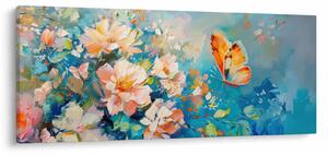 Slika - Leptir i cvijeće, ulje na platnu II. (120x50 cm)