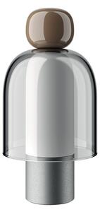 Stolna lampa Easy Peasy ToGo, smeđa/aluminij, 24 cm - Lodes