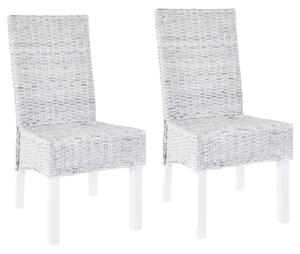 VidaXL Blagovaonske stolice 2 kom od kubu ratana i drva manga smeđe