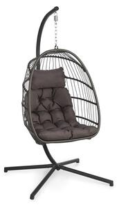 Blumfeldt Biarritz Individuelle, viseća stolica za ljuljanje, jastuk za sjedala, 130 kg, tamno siva