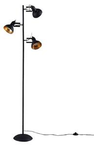 Podne Lampa Lindby, Lilly, Crno, Dnevna soba, Metal, Industrijski dizajn