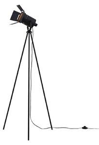 Podne Lampa Lindby, Devon, Crno, Dnevna soba, Metal, Moderan