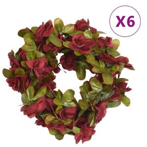 VidaXL Vijenci od umjetnog cvijeća 6 kom boja vino crveno 250 cm