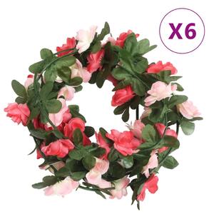 VidaXL Vijenci od umjetnog cvijeća 6 kom boja proljetnih ruža 250 cm