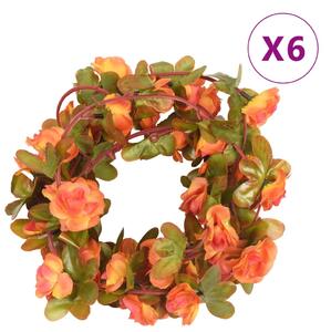 VidaXL Vijenci od umjetnog cvijeća 6 kom narančaste 250 cm