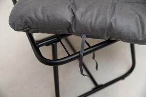 Vrtna stolica za ljuljanje ALABAMA s tabureom za noge, siva